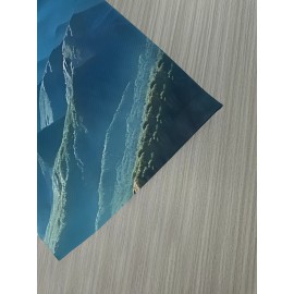 Men'S 3D Jesus Print T-Shirt - Casual Crew Neck, Short Sleeve, Stretch Fabric, Vibrant Mountain Landscape Design with Illuminated Pathway, Perfect for Spring & Summer