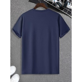 Men'S Stylish Lion Graphic T-Shirt - Brown with Golden Accent Design, Casual Summer Wear, Lightweight Polyester Fabric, Round Neck, Machine Washable, Casual Summer Top|Round Neck Shirt|Polyester Fabric