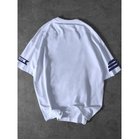 [Men's Slogan T-Shirt] Soft Polyester Men's Street Fashion T-Shirt | 