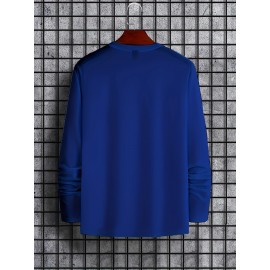 3pcs faith letter print new Men's round neck long-sleeved T-shirt casual sports breathable top multi-pack autumn and winter Men's clothing comfortable loose fashion street trendy warm sweater set as a gift suitable for outdoor sports