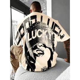 Men's Casual Graphic Print T-Shirt with Bold 