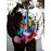 Men'S Vibrant Guitar Print Hoodie - Long Sleeve Zip-Up Sweatshirt with Drawstring & Pockets, Casual Outdoor Fall/Winter Jacket, Black with Colorful Splatter Design, Music Lover Apparel | Hooded Sweatshirt | Durable Fabric