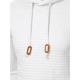 3pcs Men's Casual Waffle Knit Jacquard Hoodie Set - Long Sleeve Pullover with Side Zipper Detail, Perfect for Daily Commute, Outdoor Sports, and Beach Vacations