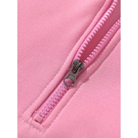 [Sporty Sweatshirts] 2pcs Sporty Comfortable Fleece-Lined Half-Zip Hooded Sweatshirts | Unisex Regular Fit Polyester Pullovers with Zippered Pockets for Gym, Casual & Lounge Wear, Machine Washable, Soft Knit Texture, Heather Grey & Black