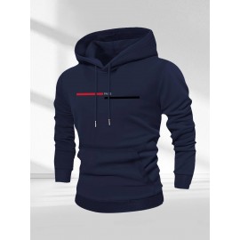 Men'S Casual Minimalist Style Hoodie, Paris Letter Print Men'S Long Sleeve Hoodie Three-Piece Set