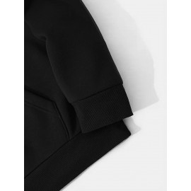 Men'S Casual Minimalist Style Hoodie, Paris Letter Print Men'S Long Sleeve Hoodie Three-Piece Set