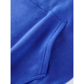 Men's Hooded Sweatshirt - Cold-Resistant Athletic Pullover Hoodie with Front Pocket, Royal Blue Gym Jacket for Running, Hiking, Casual Outfits - Machine Washable Polyester Hoodie for Men, Gym Hoodie
