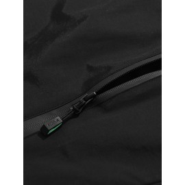 Men's Windproof Hooded Jacket - Casual Outdoor Pullover with Zipper Pockets, Long Sleeve, Machine Washable, Green Polyester Fabric for Spring/Fall, Windbreaker Jacket