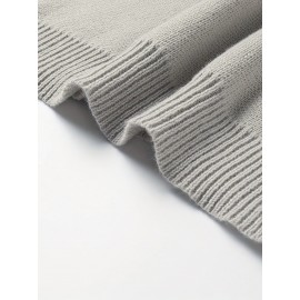 [Winter Streetwear Sweater] Autumn/Winter JNBLDA Men's Streetwear Casual Loose Fit Knit Sweater | Round Neck Long Sleeve Pullover with 'amani' Letter Print, Ribbed Cuffs & Hem