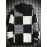 Men's Casual Hooded Color-Block Sweater - Black & Plaid Pattern, Sleeve Pullover with Ribbed Cuffs & Adjustable Drawstring Hood for Spring/Fall Daily Commute & Casual Outings, Sweater Hoodie, Durable Knitwear, Comfortable Fit