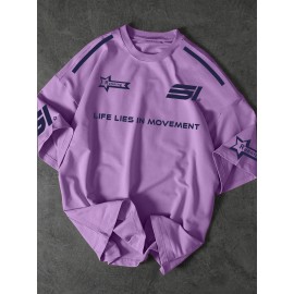 [Men's Slogan T-Shirt] Soft Polyester Men's Street Fashion T-Shirt | 