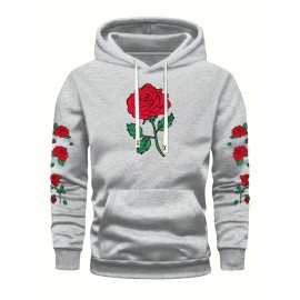 Men's Hooded Sweatshirt - Cold-Resistant Athletic Pullover Hoodie with Front Pocket, Royal Blue Gym Jacket for Running, Hiking, Casual Outfits - Machine Washable Polyester Hoodie for Men, Gym Hoodie